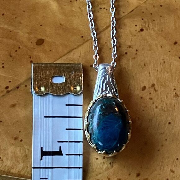 Natural Shadowkite Sterling Silver Crown Pendant - Picture 3 of 7